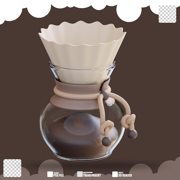 PSD ilustracja 3d chemex 2