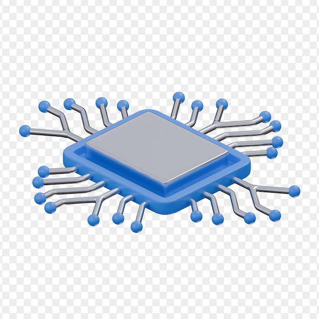 Ilustracja 3D chipów