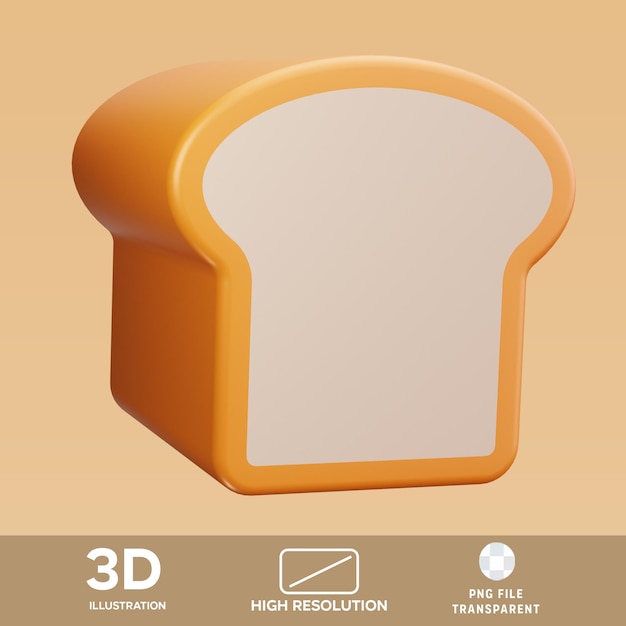 Ilustracja 3D chleba PSD