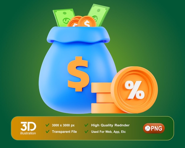 Ilustracja 3D dochodów Zarządzanie czasem 3D