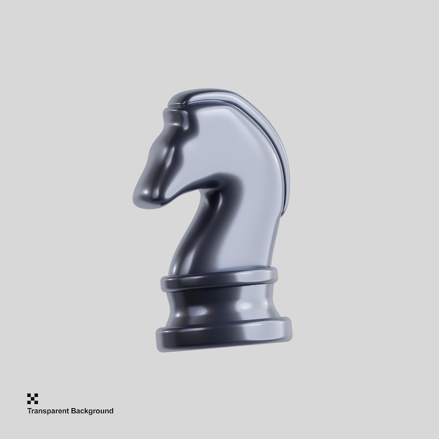 PSD ilustracja 3d figury szachowej rycerza