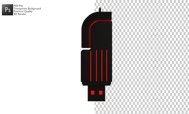 PSD ilustracja 3d flashdisk