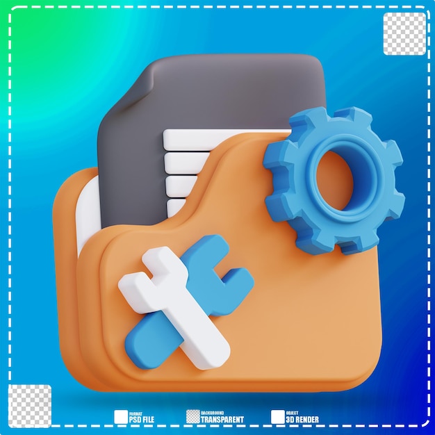 Ilustracja 3D folderu ustawień 2
