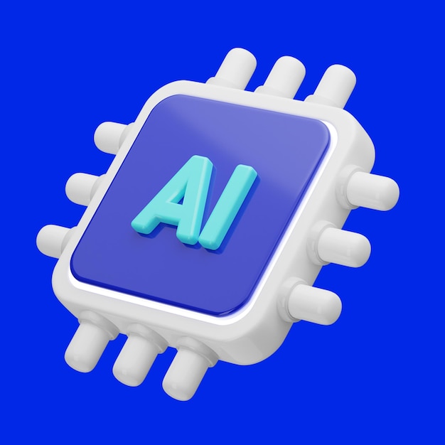 PSD ilustracja 3d icon chip ai