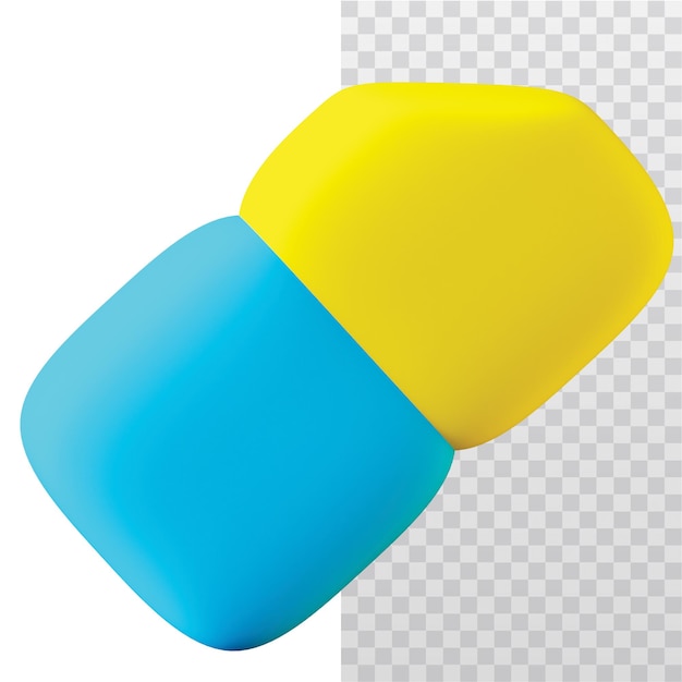 PSD ilustracja 3d icon eraser