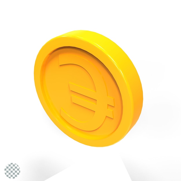 Ilustracja 3D Ikona monety euro pieniądze Zestaw renderowania 3D