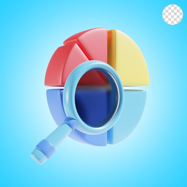 ilustracja 3D ikony analizy wykresu