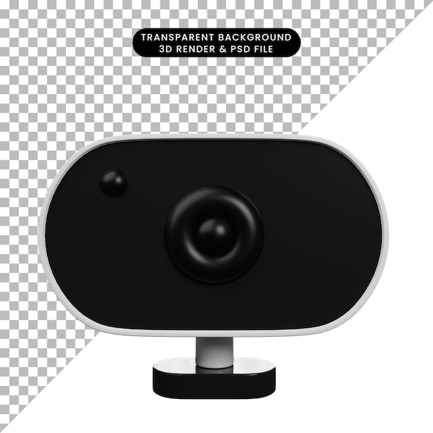 PSD ilustracja 3d ikony cctv w renderowaniu 3d