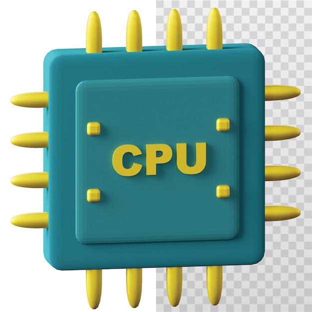 PSD ilustracja 3d ikony chipów cpu