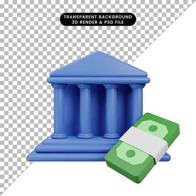 PSD ilustracja 3d ikony finansów w renderowaniu 3d