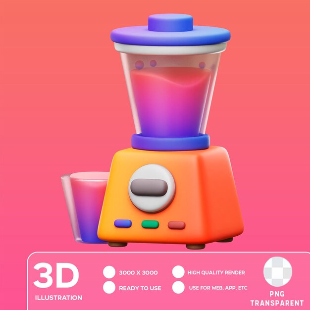 PSD ilustracja 3d ikony psd blender