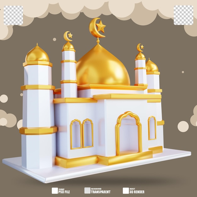 PSD ilustracja 3d islamski meczet 2