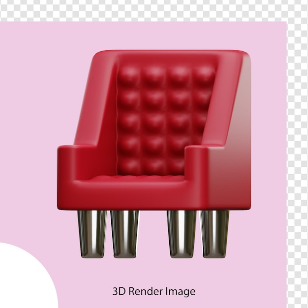 PSD ilustracja 3d kino krzesło