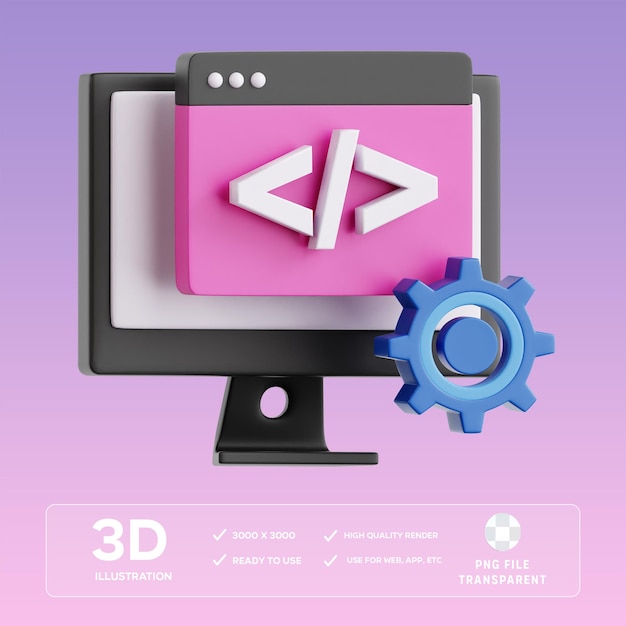Ilustracja 3D kodowania PSD