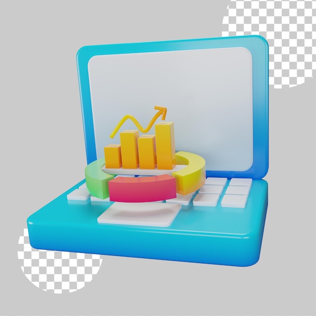 PSD ilustracja 3d koncepcji raportu online