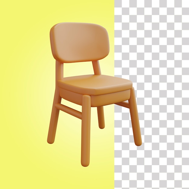 Ilustracja 3D krzesła kawiarnianego