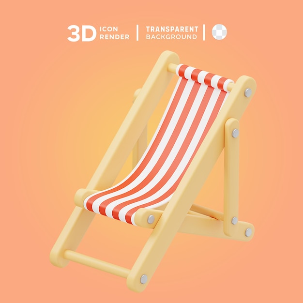 PSD ilustracja 3d krzesła plażowego psd