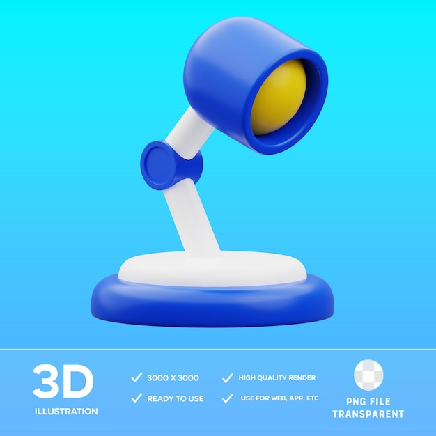 Ilustracja 3D lampy badawczej PSD