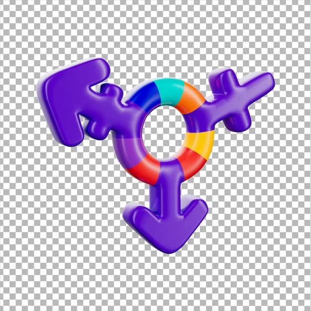 PSD ilustracja 3d lgbt