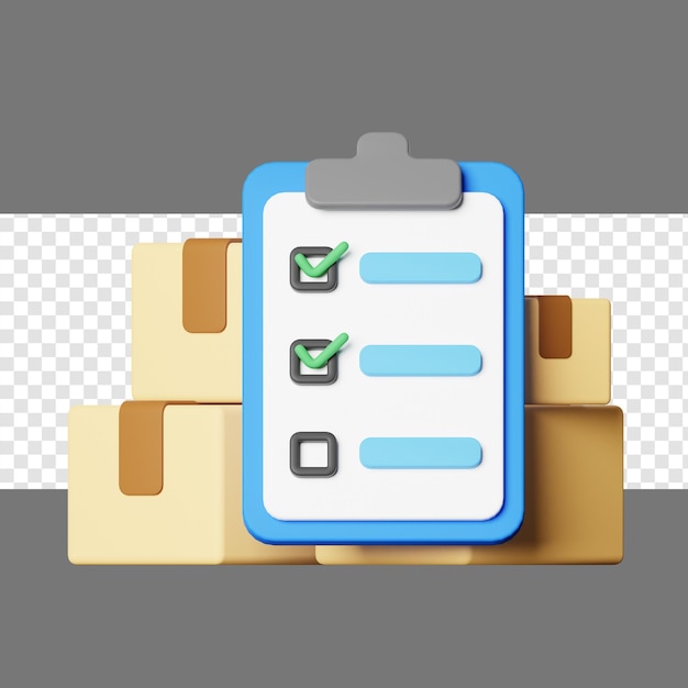ilustracja 3d listy pakietów