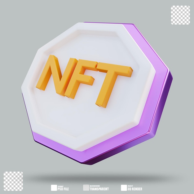 Ilustracja 3d Logo Nft 3