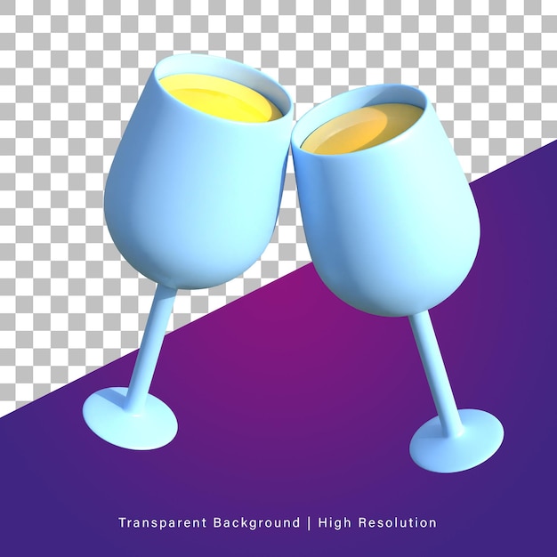 Ilustracja 3d Lub Renderowanie Obiektów 3d Imprezowego Drinka