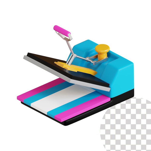 Ilustracja 3D maszyny do prasowania cieplnego