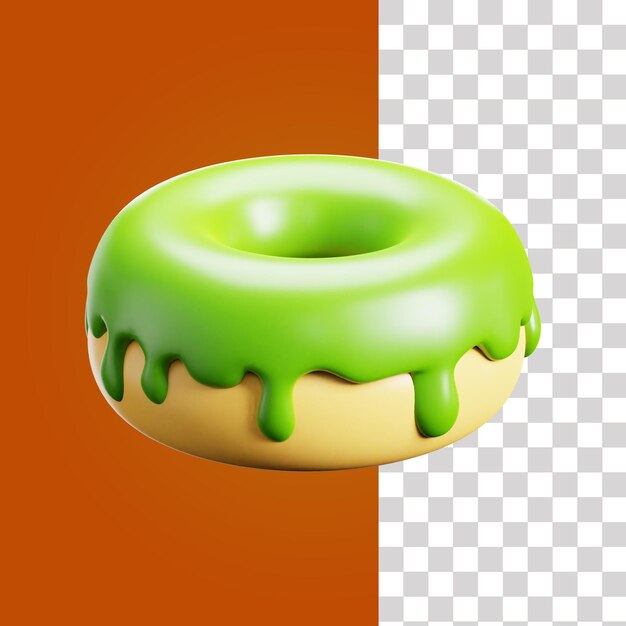 PSD ilustracja 3d matcha donut