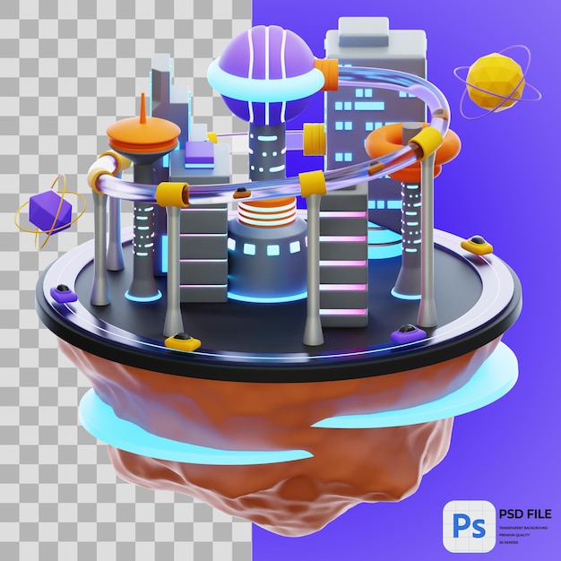 Ilustracja 3D Metaverse World Render Icon Izolowany PNG