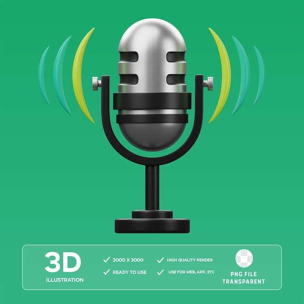 Ilustracja 3D mikrofonu PSD
