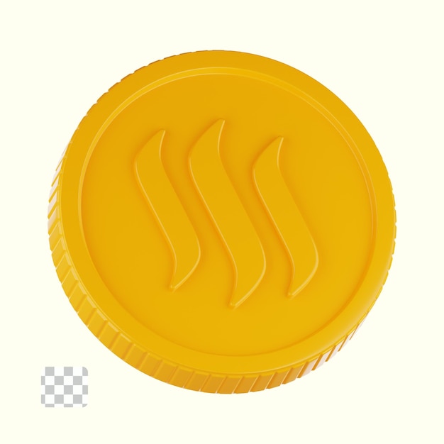 PSD ilustracja 3d monety steem