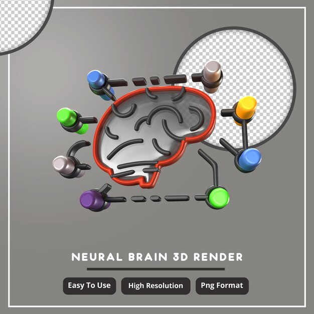 PSD ilustracja 3d mózgu nerwowego