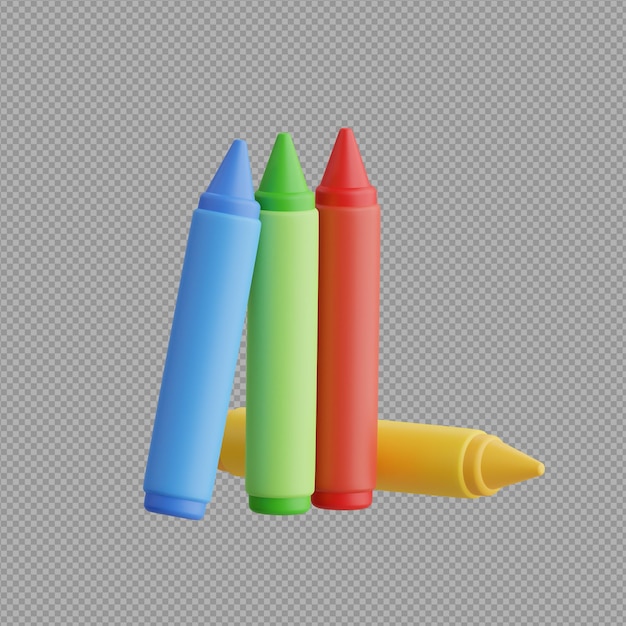 PSD ilustracja 3d ołówka kolorowego