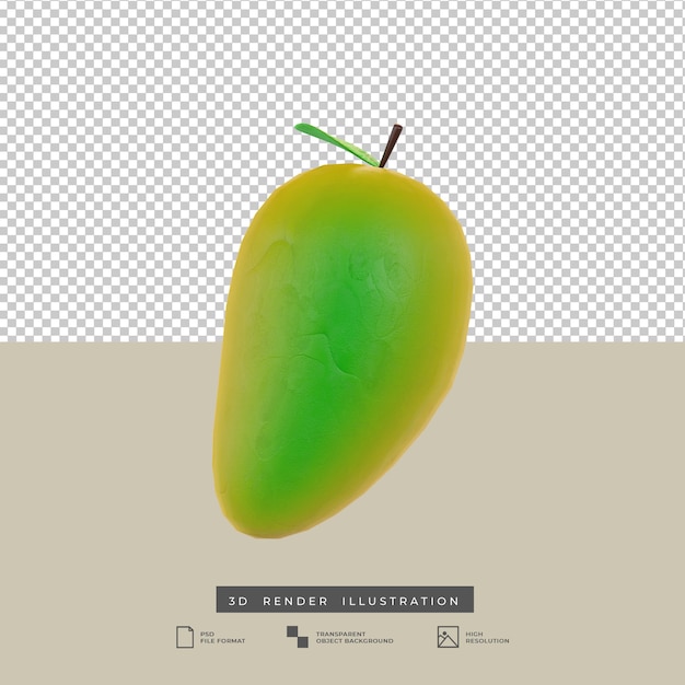 Ilustracja 3d Owoców Mango