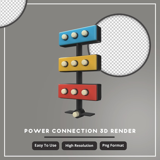PSD ilustracja 3d połączenia z serwerem