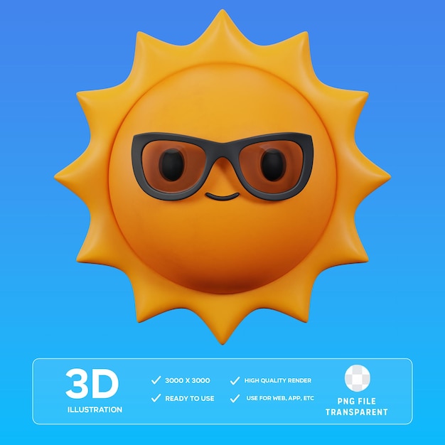 Ilustracja 3D postaci słońca