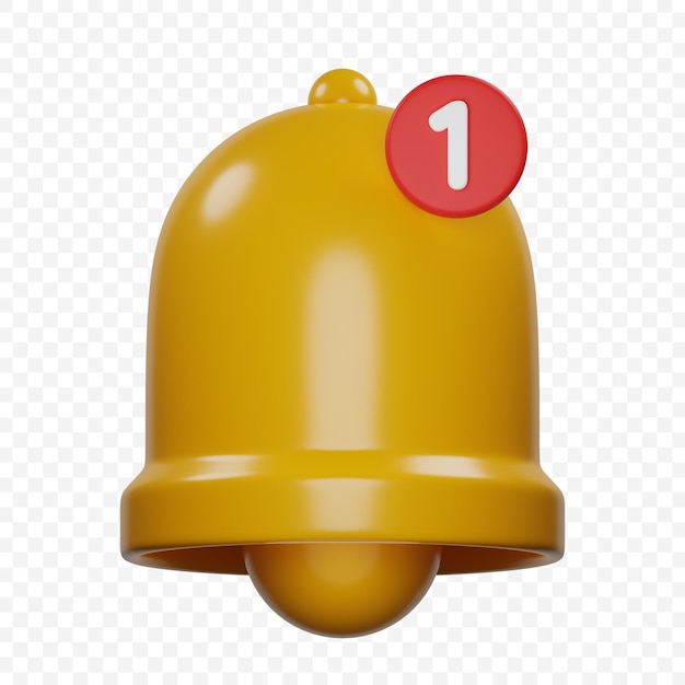 Ilustracja 3d powiadomienia dzwonka