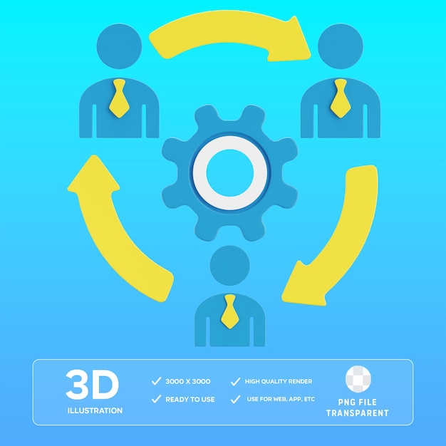 Ilustracja 3D pracy zespołowej