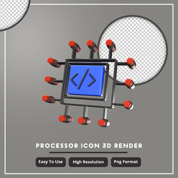 PSD ilustracja 3d procesora