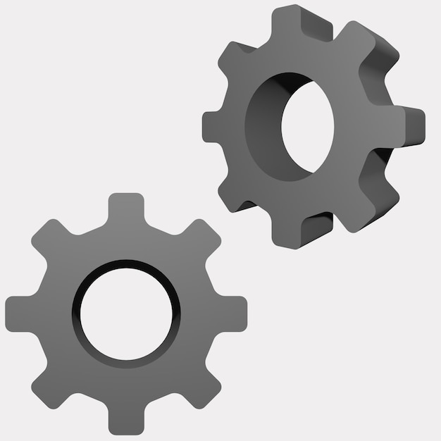 Ilustracja 3D przedstawiająca logo ustawień