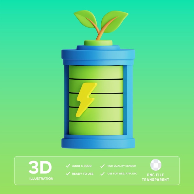 Ilustracja 3D PSD BIO BATTERY