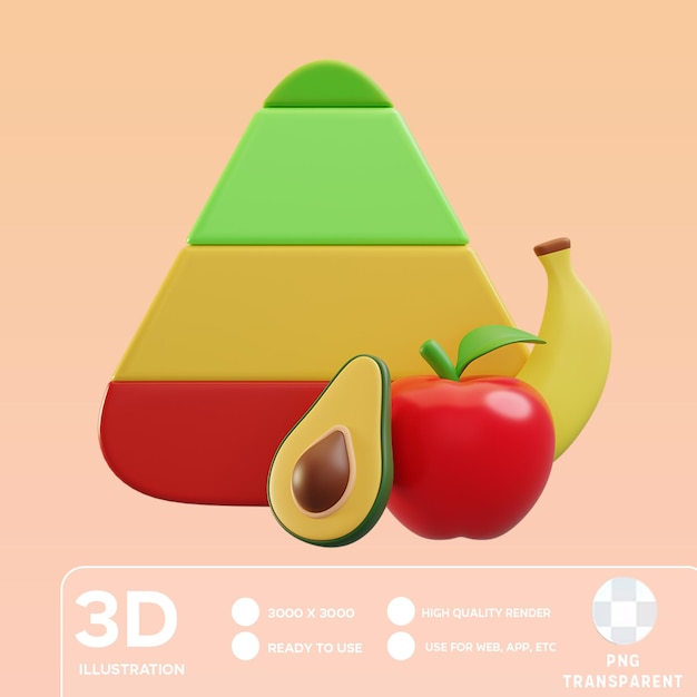 PSD ilustracja 3d psd nutrition