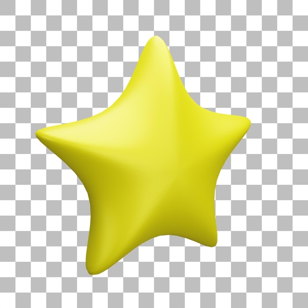 PSD ilustracja 3d render star simple object