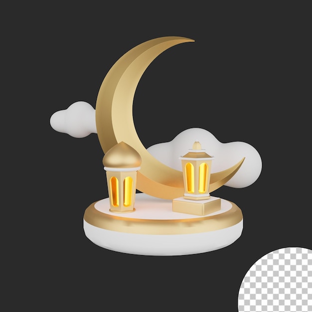 Ilustracja 3D renderowania Ramadan kareem