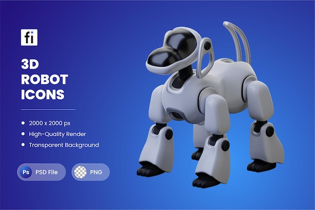 Ilustracja 3D Robot Robotyczny pies