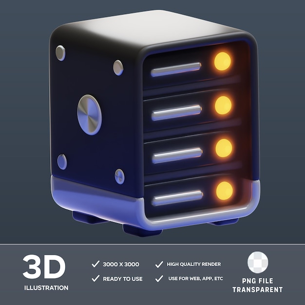 Ilustracja 3D serwera PSD