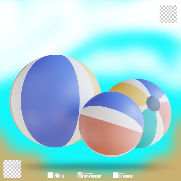 Ilustracja 3d Siatkówka Plażowa 4