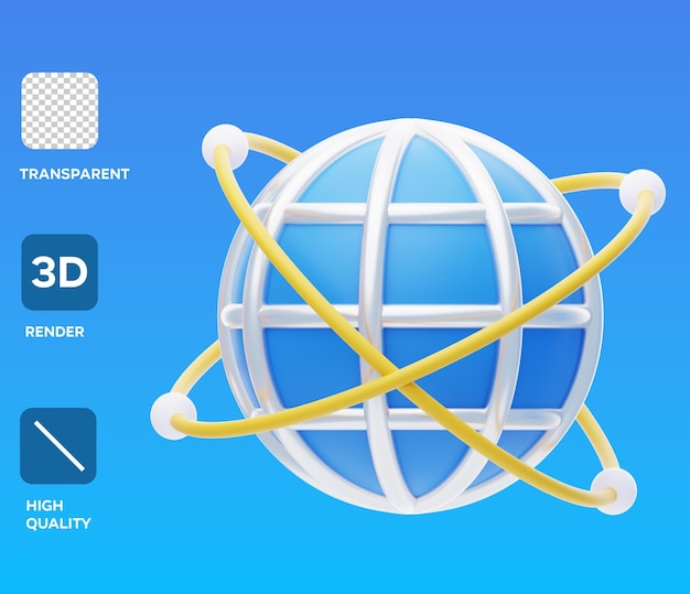 Ilustracja 3D sieci globalnej PSD
