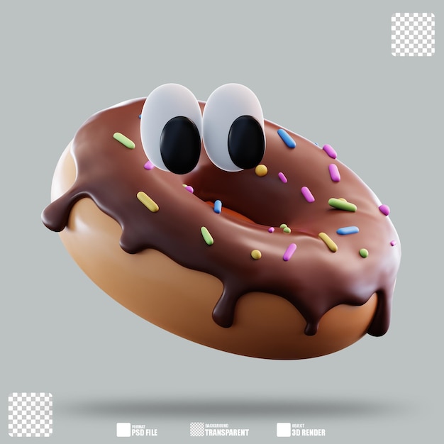 Ilustracja 3D Słodki Pączek 3