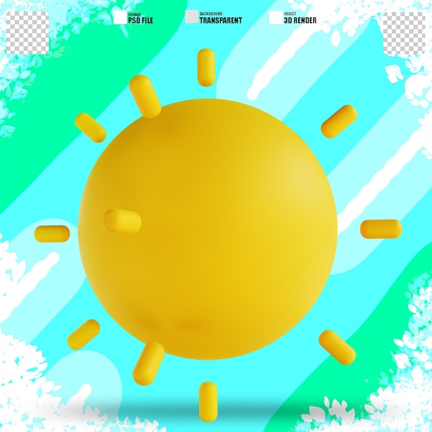 PSD ilustracja 3d słońce